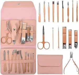 16pcs Manicure Pedicure Grooming Kit, Stainless Steel set